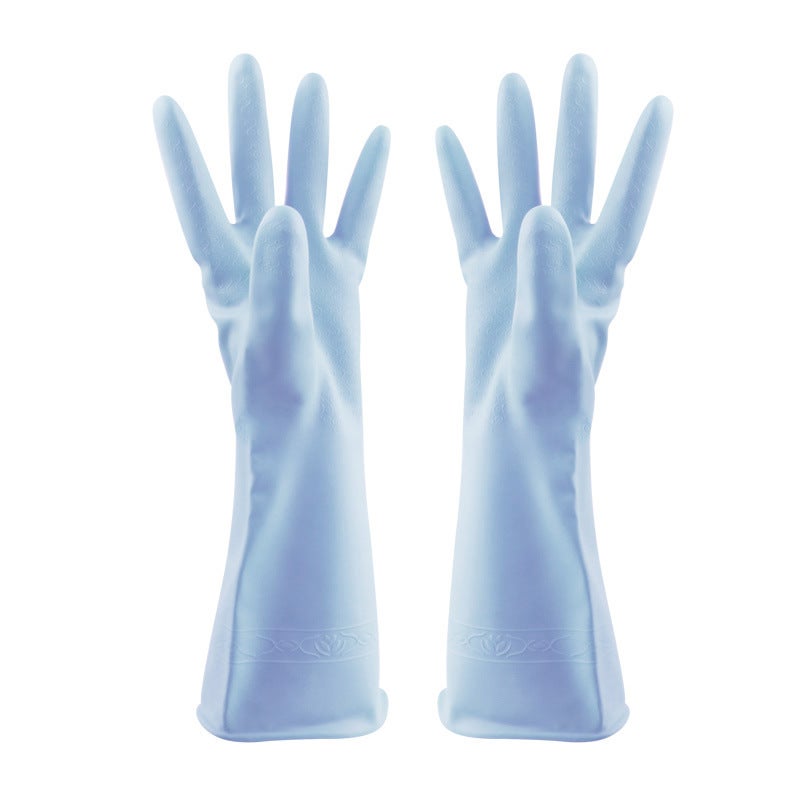Thick PVC Gloves for Dishwashing Waterproof Blue Blue