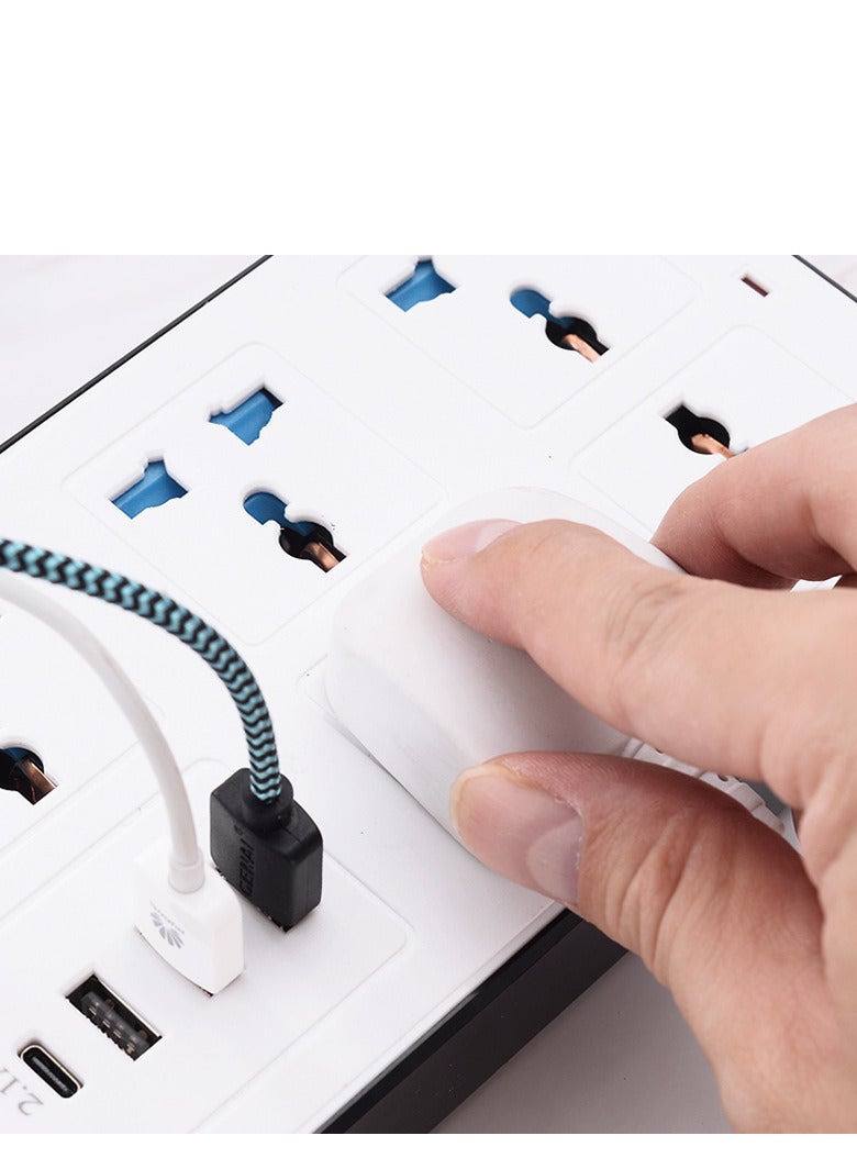 جي كيه 2 متر التمديد العالمي الرصاص مع وظيفة متعددة البريطانية التوصيل 3 دبوس منفذ المقابس مع 6 عصابة 3 منفذ USB 1 نوع-C منفذ 2M المقابس الكهربائي الشريط الرئيسي لتطبيقات المنزل والمكتب - Image 4