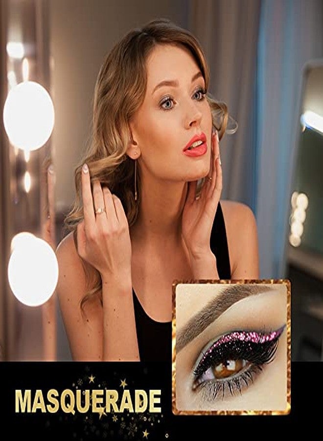 Aaiffey Eyeliner Sticker with Eyelashes,Reusable Eyelashes & Eyeliner Stickers Natural & Waterproof Eyelashes Makeup Stickers Instant for Women 4 Pairs (E117) (Pink) - Image 3