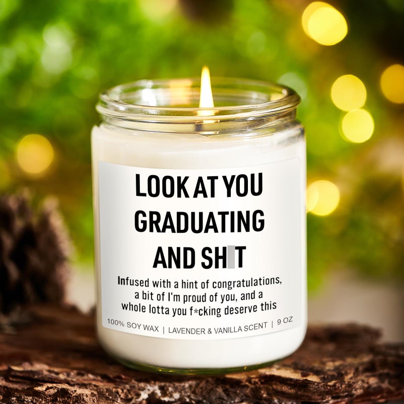 Younift Funny Grad Candle, 2026 Graduation Gifts for Her, Him - College, High School, Masters Degree, Phd, Law School, Nursing & Nurse Graduation Gifts for Women, Men - 9 oz - Image 4