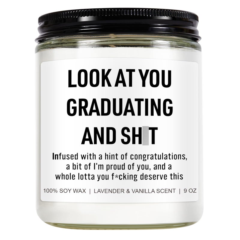 Younift Funny Grad Candle, 2026 Graduation Gifts for Her, Him - College, High School, Masters Degree, Phd, Law School, Nursing & Nurse Graduation Gifts for Women, Men - 9 oz - Image 1