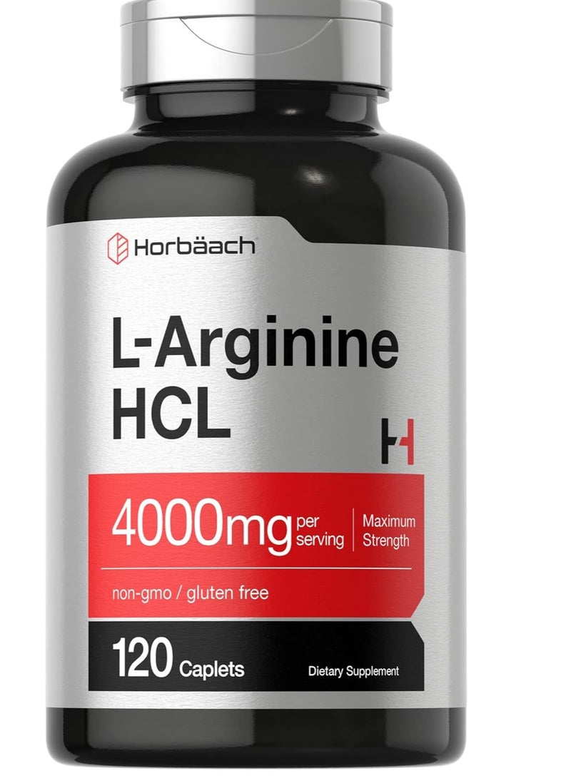 Horbäach L-Arginine 4000mg 120 Caplets for Men and Women 30 Servings - Image 1