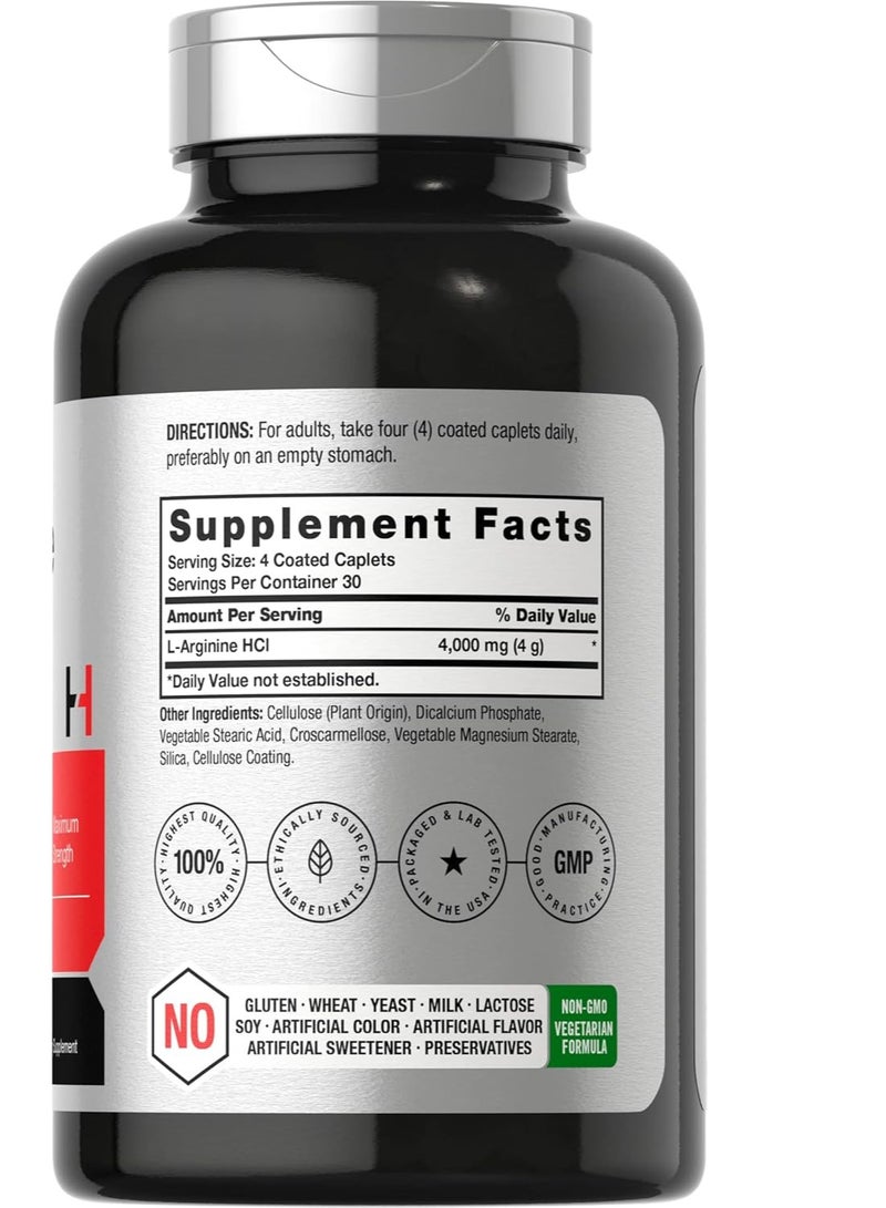 Horbäach L-Arginine 4000mg 120 Caplets for Men and Women 30 Servings - Image 2