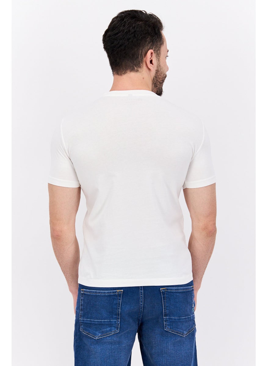 Free Soul Men Crew Neck Short Sleeve Graphic Print Troon T-Shirt, White  - Image 3