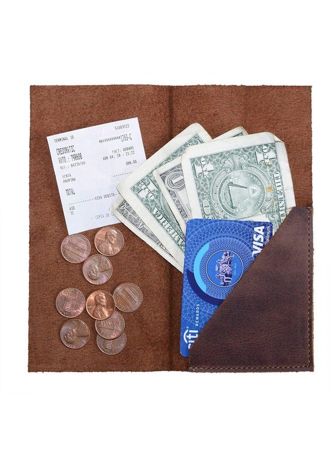 Hide & Drink Rustic Durable Leather Bifold Check Presenter Restaurant & Cafe Accessories Bill Holder For Waiter & Waitress Tip Holder Handmade (Bourbon Brown)  - Image 1
