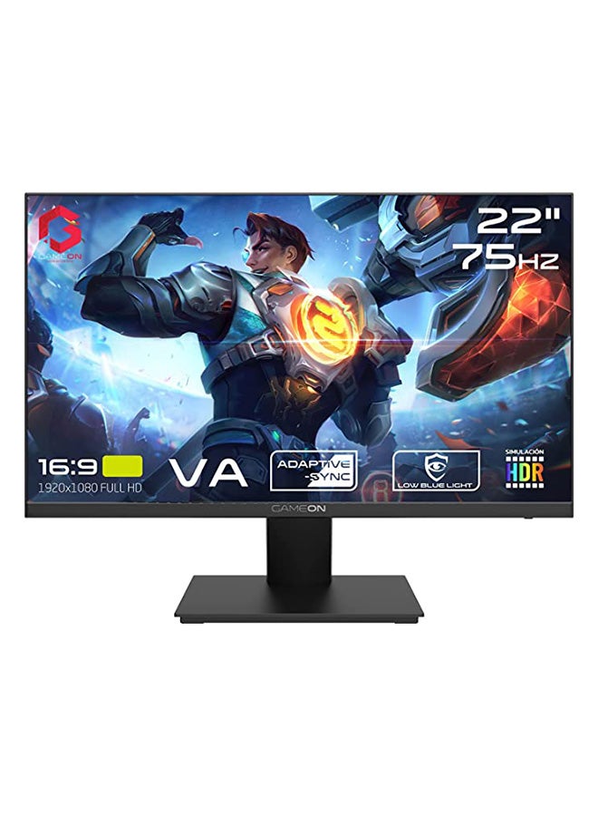جايم أون شاشة ألعاب مسطحة 22 بوصة FHD 75 هرتز VA مع حامل ثابت - Image 1