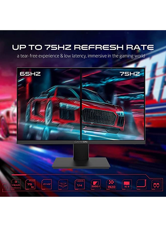 جايم أون شاشة ألعاب مسطحة 22 بوصة FHD 75 هرتز VA مع حامل ثابت - Image 3
