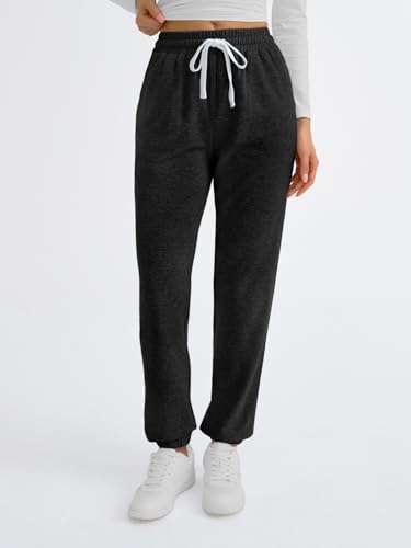 AUTOMET Sweatpants Women with Pockets Lounge Pajama Pants Work Joggers Fall Clothes Winter Business Casual Outfits 2025 Black M - Image 2