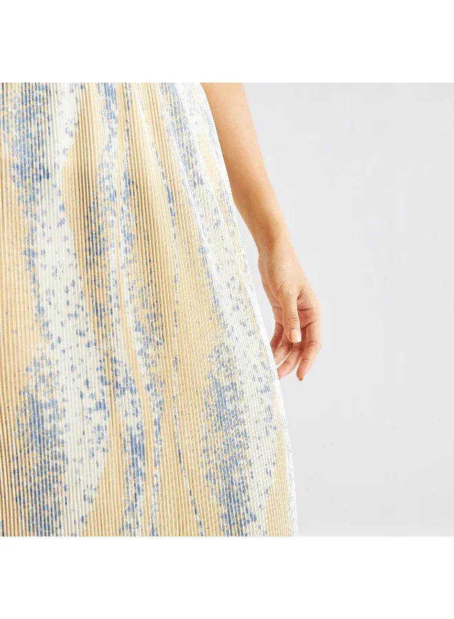 Splash FAV Textured Midi Skirt with Elasticated Waistband