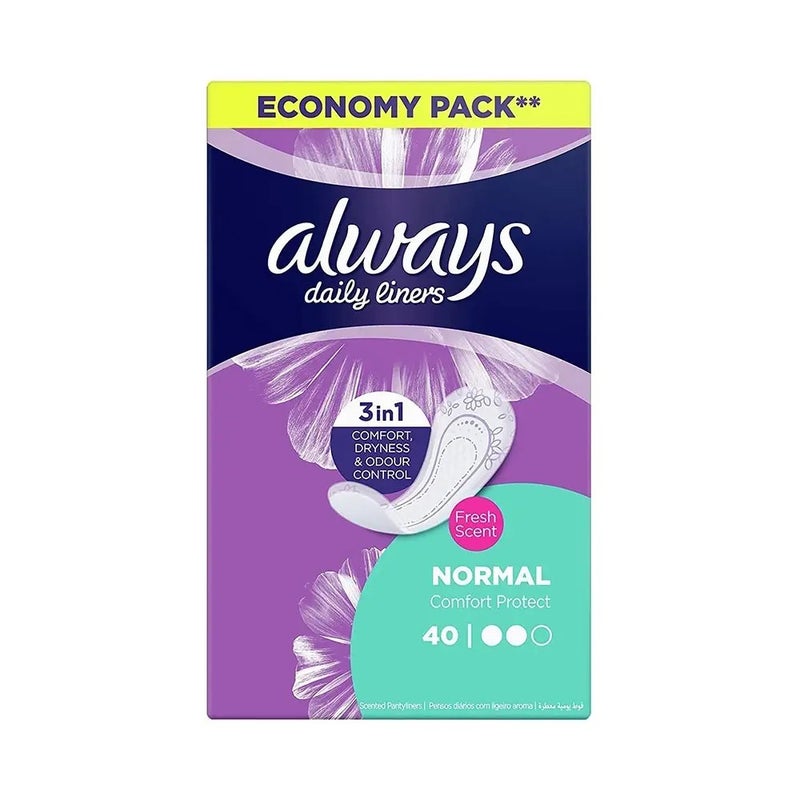 Always حماية الراحة اليومية دائمًا مع رائحة منعشة - 40 قطعة - Image 1