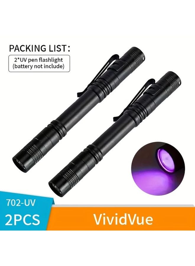 2pcs Black Light Flashlight 395nm UV Portable Torch For Nail Resin Curing Pet Stain Detection - Image 1
