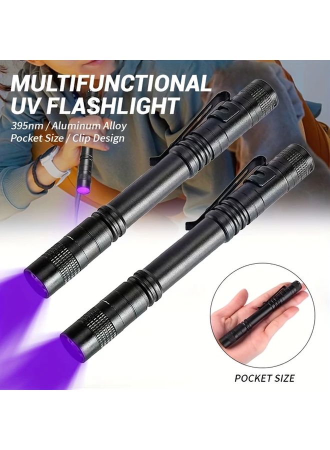 2pcs Black Light Flashlight 395nm UV Portable Torch For Nail Resin Curing Pet Stain Detection - Image 2