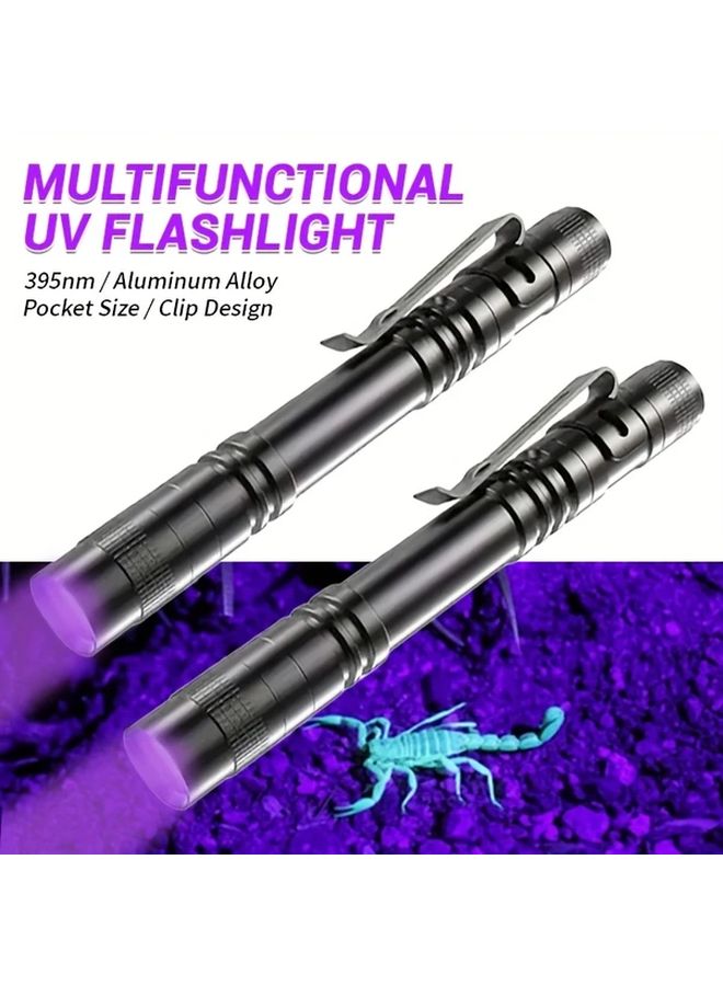 2pcs Black Light Flashlight 395nm UV Portable Torch For Nail Resin Curing Pet Stain Detection - Image 3