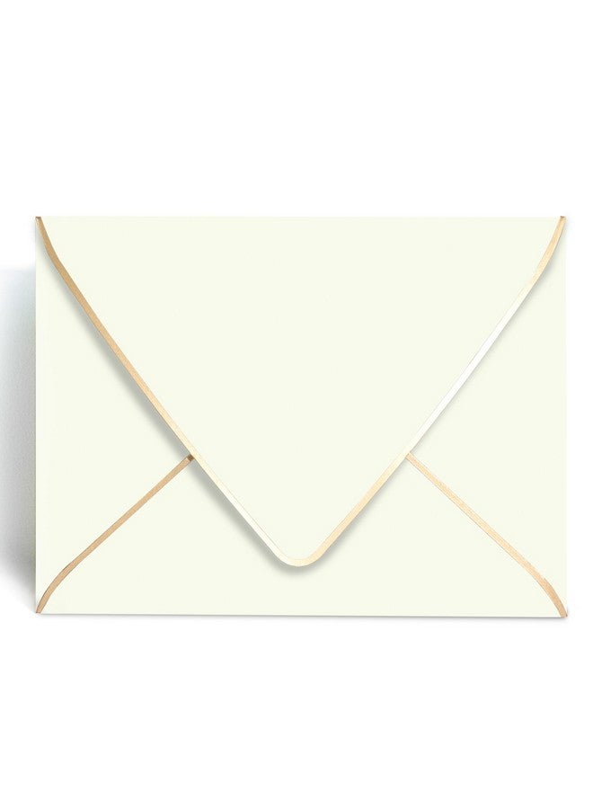 AZAZA A7 Ivoy Envelopes 5 X 7 With Gold Border 50 Packfor 5X7 Cards| Quick Self Seal| Perfect For Weddings Invitations Photos Graduation Baby Shower| Thick Luxury Paper|5.25 X 7.25 Inches (Ivory) - Image 1
