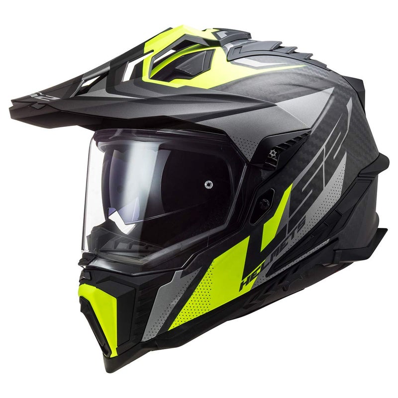 LS2 Helmets Explorer Carbon Adventure Helmet Focus Matte Titanium Hiviz XXLarge - Image 2