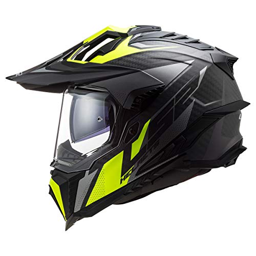 LS2 Helmets Explorer Carbon Adventure Helmet Focus Matte Titanium Hiviz XXLarge - Image 3