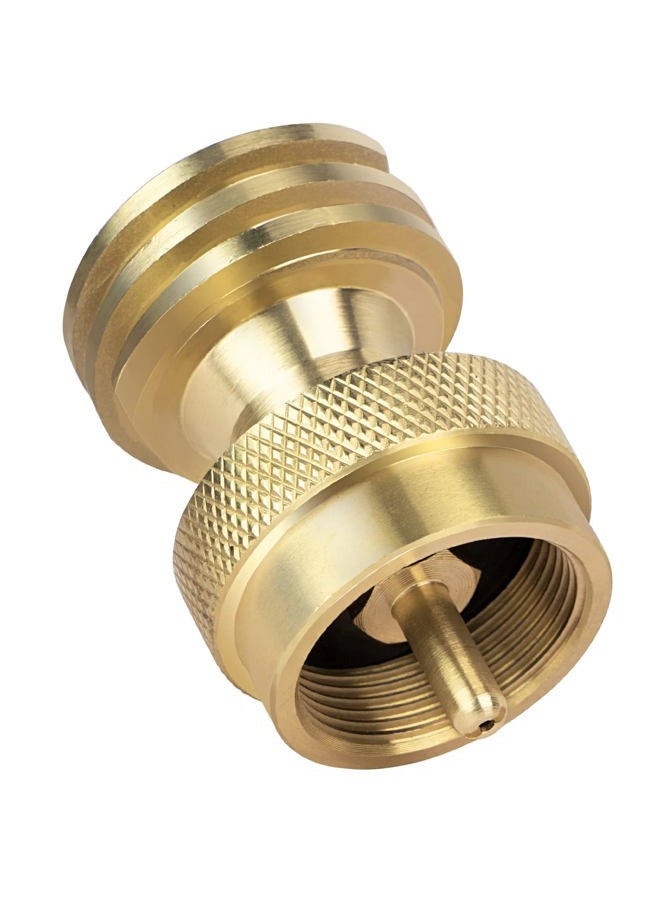 GASPRO 1lb Propane Tank Adapter, 20lb to 1lb Converter, Hook Up Small Propane Tanks When 20lb Ran Out, Solid Brass - Image 1