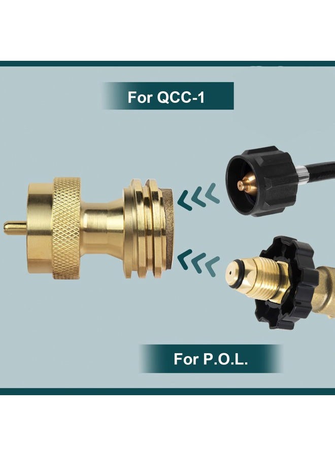 GASPRO 1lb Propane Tank Adapter, 20lb to 1lb Converter, Hook Up Small Propane Tanks When 20lb Ran Out, Solid Brass - Image 3