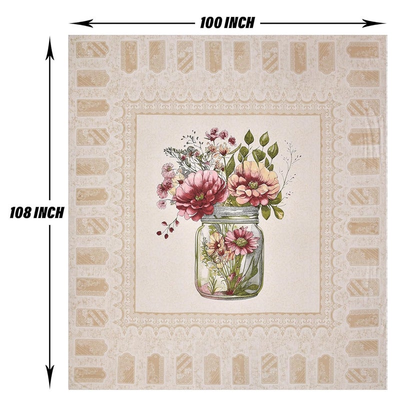 Kuber Industries Kuber Industries Double Bedsheet with 2 Pillow Covers 160 TC Premium Cotton Bedsheet for Double Bed Bedsheet for Living RoomHome Hotels Photo Frame Flower Pot 100x108 Inch Cream  - Image 3