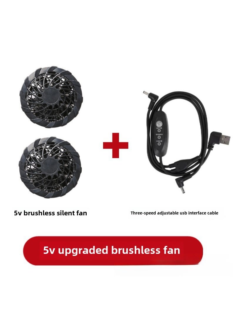 Summer Cooling Fan Jacket Rechargeable Air-Con Workwear 5v fan + data cable 