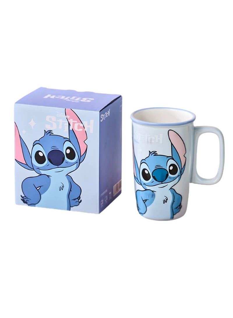 ديزني كوب سيراميك مخيط مع صندوق هدايا | كوب قهوة كرتوني لطيف سعة 500 مل للأطفال والكبار | كوب لاتيه/شاي عالي الجودة | هدية عيد ميلاد مثالية - Image 1