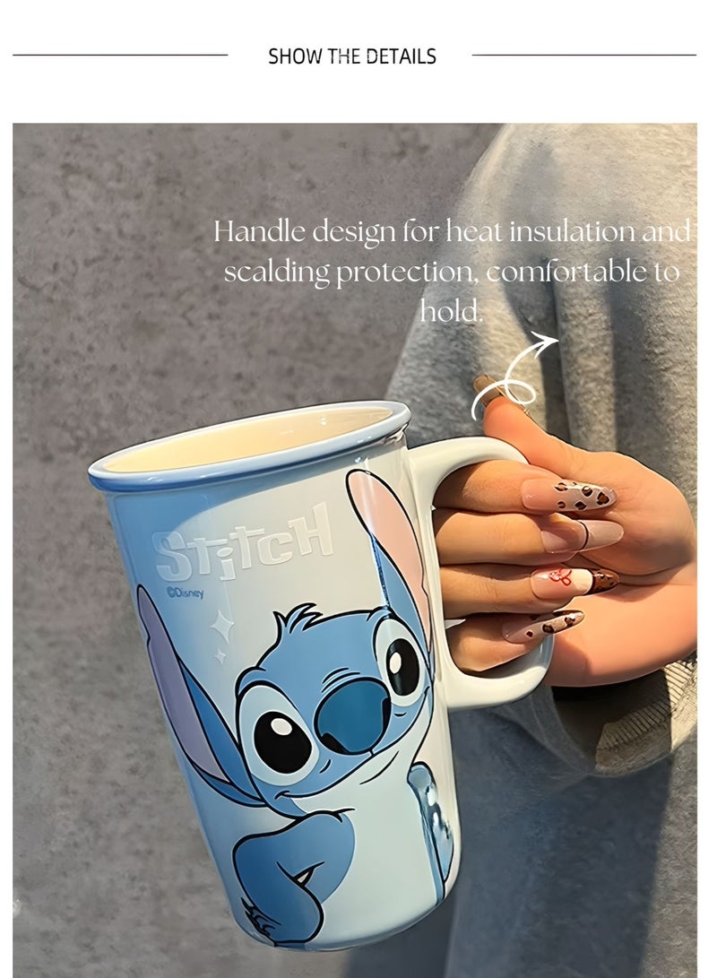 ديزني كوب سيراميك مخيط مع صندوق هدايا | كوب قهوة كرتوني لطيف سعة 500 مل للأطفال والكبار | كوب لاتيه/شاي عالي الجودة | هدية عيد ميلاد مثالية - Image 5