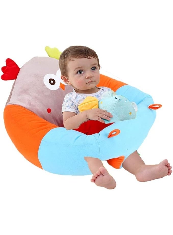 First Moon Cute Owl Plush Baby Floor Seat Soft Support Infant Sofa Chair Toddler Cushion Seating Training Chair Comfortable Nursery Lounger Kids Relaxing Playroom Learning Sitting Support - Image 1
