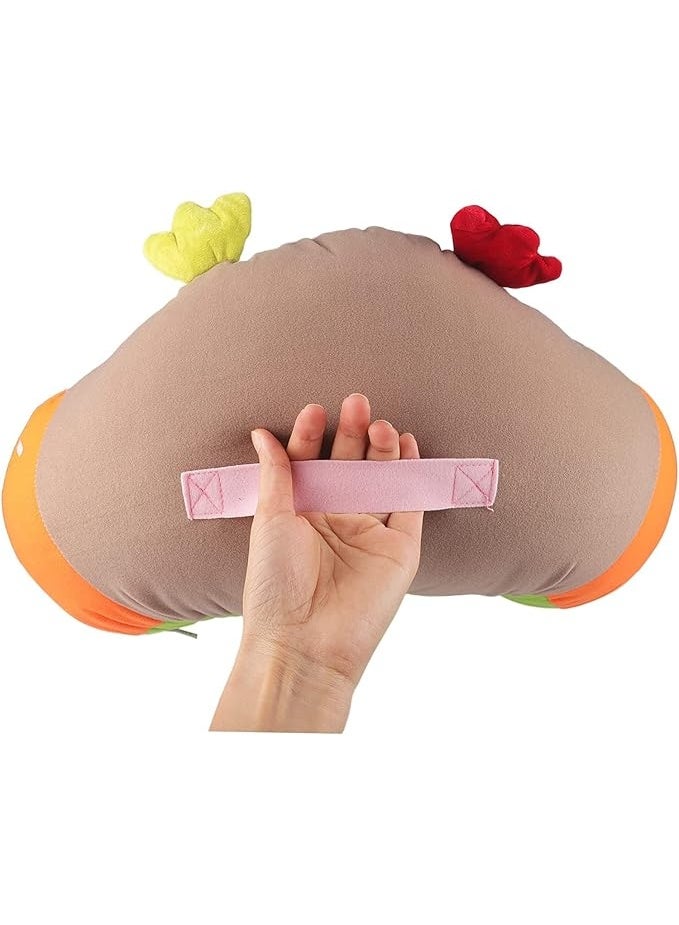 First Moon Cute Owl Plush Baby Floor Seat Soft Support Infant Sofa Chair Toddler Cushion Seating Training Chair Comfortable Nursery Lounger Kids Relaxing Playroom Learning Sitting Support - Image 5