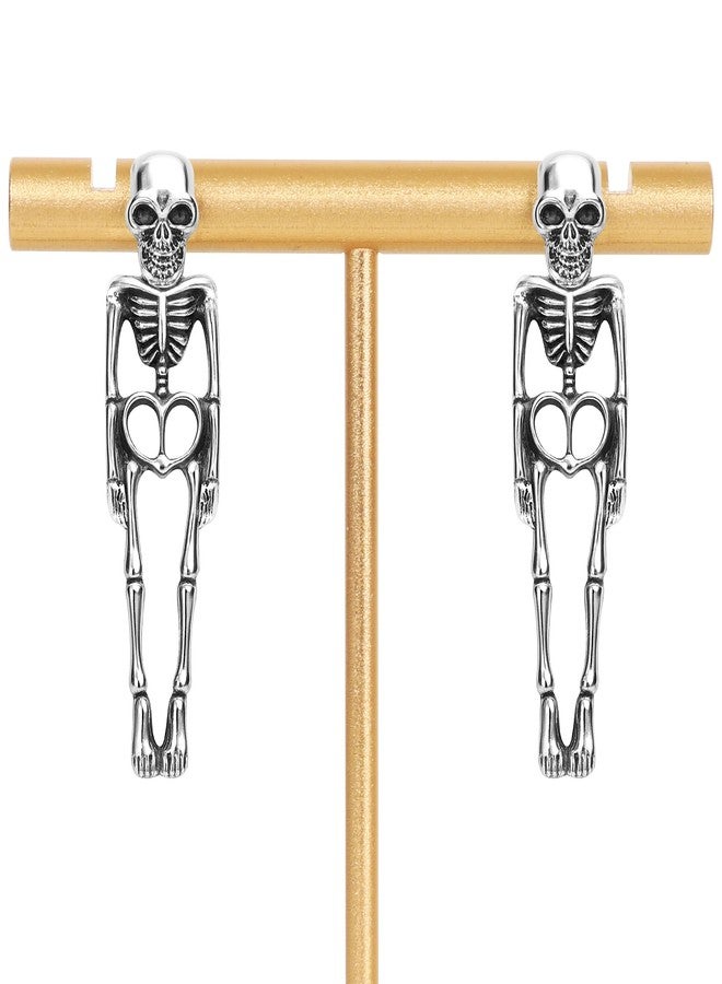 FULLIVE 1 Pair Halloween Earrings, Skeleton Earrings for women, Hypoallergenic Skull Earrings, Halloween Costume Accessories - Image 4