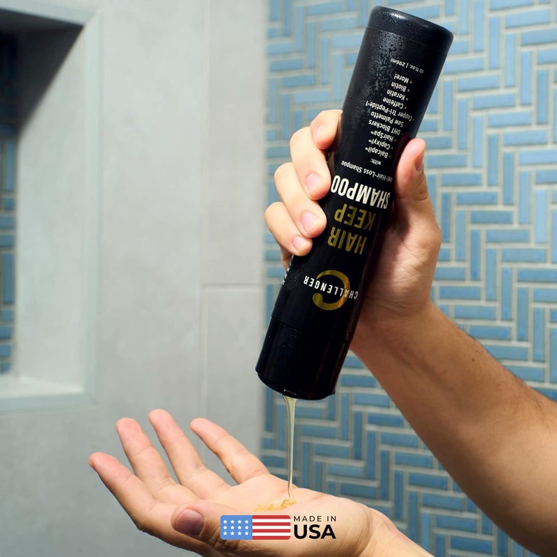 Challenger شامبو الحفاظ على شعر الرجال تشالنجر، 10 أونصة | شامبو منع DHT لنمو الشعر | مع بايكا بيل، كابيكسيل، هير سبا | كافيين، بيوتين، حمض الهيالورونيك، ثلاثي ببتيد النحاس، بالميتو المنشار والمزيد (إمداد لمدة شهرين) - Image 4