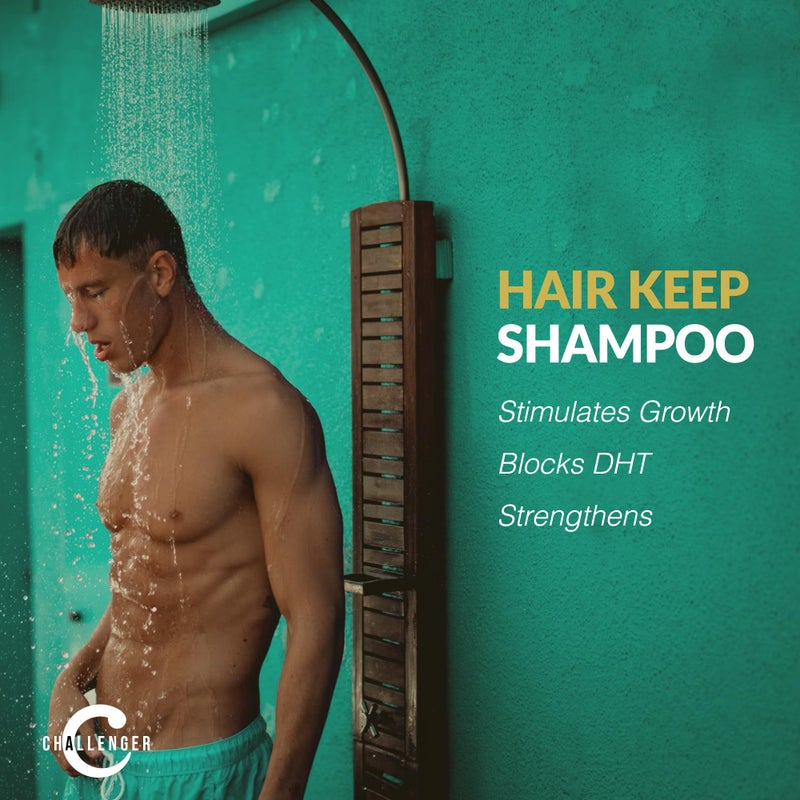 Challenger شامبو الحفاظ على شعر الرجال تشالنجر، 10 أونصة | شامبو منع DHT لنمو الشعر | مع بايكا بيل، كابيكسيل، هير سبا | كافيين، بيوتين، حمض الهيالورونيك، ثلاثي ببتيد النحاس، بالميتو المنشار والمزيد (إمداد لمدة شهرين) - Image 2