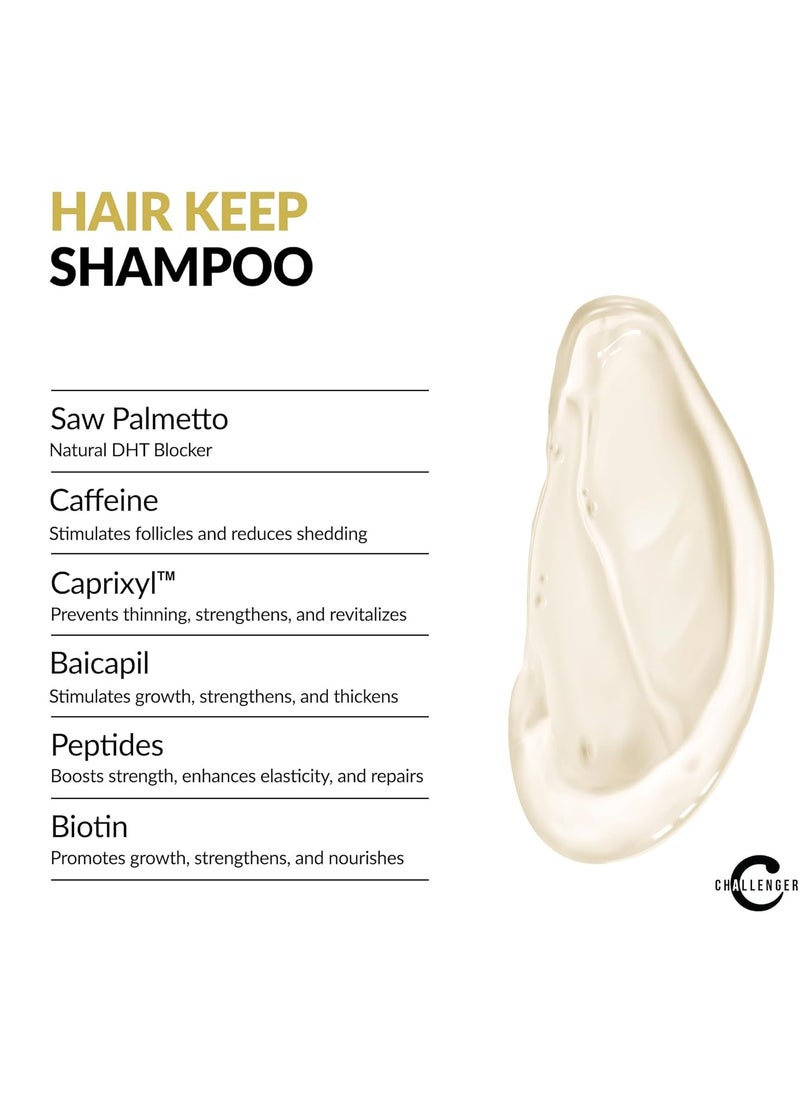 Challenger - Challenger Men's Hair Keep Shampoo, 10 Oz. | DHT Blocking Hair Growth Shampoo | w/Baicapil, Capixyl, HairSpa | Caffeine, Biotin, Hyaluronic Acid, Copper Tri-Peptide, Saw Palmetto & More(2 mo. Supply) - Image 1