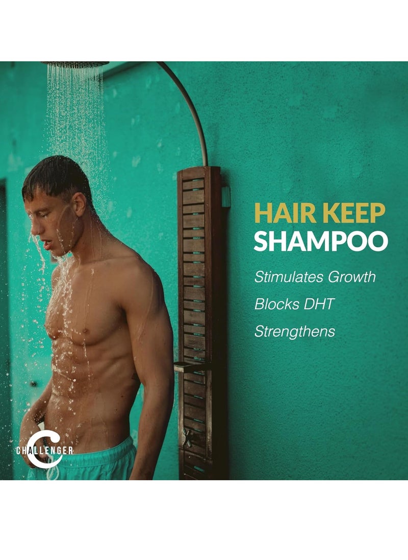 Challenger - Challenger Men's Hair Keep Shampoo, 10 Oz. | DHT Blocking Hair Growth Shampoo | w/Baicapil, Capixyl, HairSpa | Caffeine, Biotin, Hyaluronic Acid, Copper Tri-Peptide, Saw Palmetto & More(2 mo. Supply) - Image 1