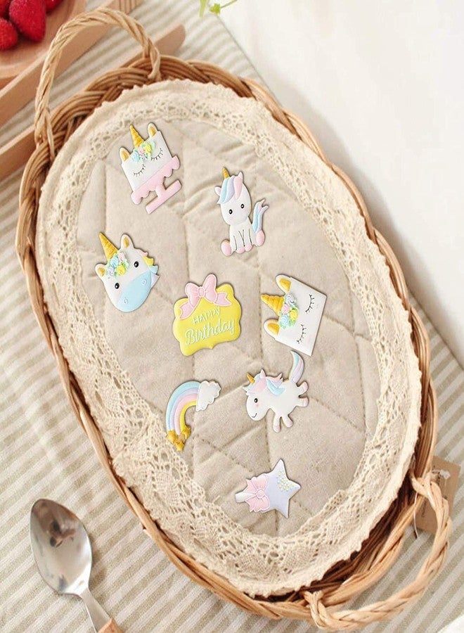 NF Noble Foods Plastic Unicorn Cookie Cutters Rainbow Star Candy Fondant Horse Biscuit Cake Plastic Molds DIY Baking Tools, 8PCS - Image 4