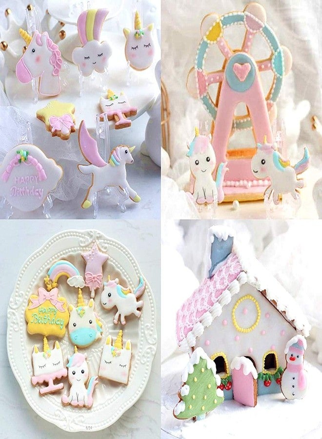 NF Noble Foods Plastic Unicorn Cookie Cutters Rainbow Star Candy Fondant Horse Biscuit Cake Plastic Molds DIY Baking Tools, 8PCS - Image 5