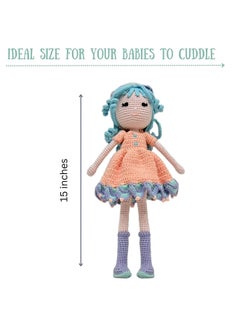 Happy Threads Handmade Crocheted Diana Whimsy Doll (15 inches) – Multicolour | Crochet Toys | Child Safe | for Babies 6 Months & Above | Dolls for Boys/Girls| For Birthday Gift | Decorative Items for Room  - Image 3
