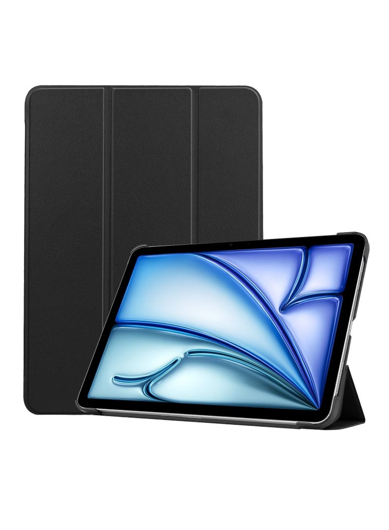 Slim Stand Hard Back Shell Smart Cover Case for iPad air 11 Inch 2024/air 4/air 5, Auto Wake/Sleep (Black) - Image 1