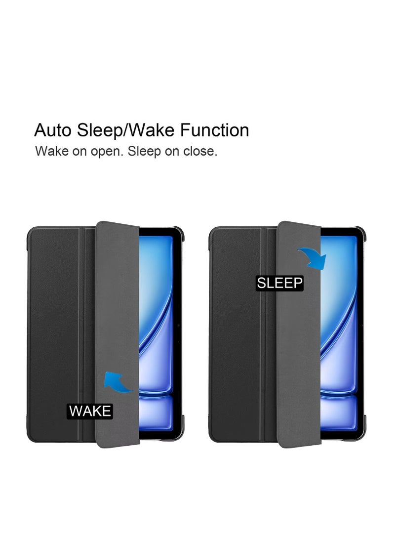 Slim Stand Hard Back Shell Smart Cover Case for iPad air 11 Inch 2024/air 4/air 5, Auto Wake/Sleep (Black) - Image 2