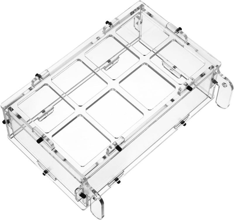 GANAZONO Bird Feeding Box 8-Slot Acrylic Feeder with Splash Guard Plastic Food Tray for Parrot Budgie Cockatiel and Quail Cage Use - Image 1