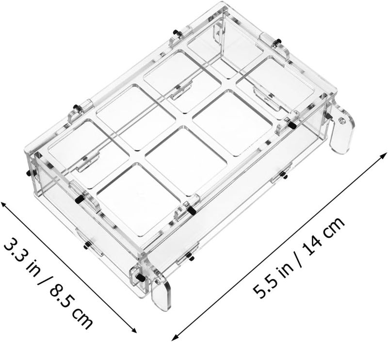 GANAZONO Bird Feeding Box 8-Slot Acrylic Feeder with Splash Guard Plastic Food Tray for Parrot Budgie Cockatiel and Quail Cage Use - Image 2