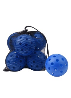 Generic Outdoor Pickleball Paddle 40 Holes 74mm Indoor And Outdoor 26 Holes Injection Moulding Ball Pickleballpaddle PE Material Blue 6 Pack [Mesh Bag Packaging] Note Hole 