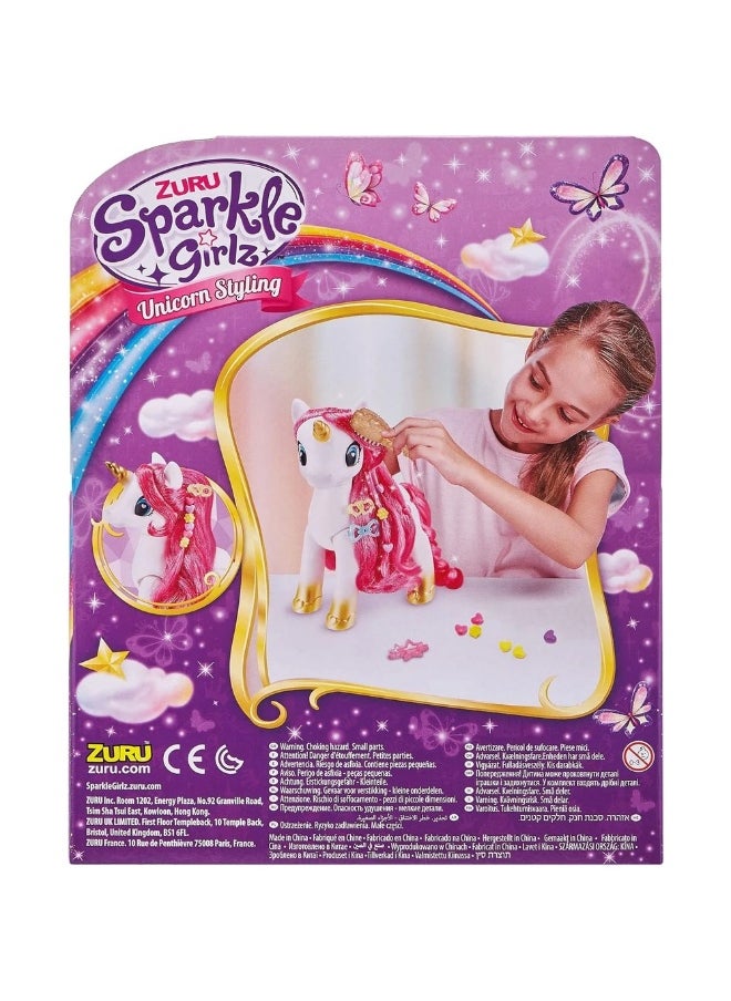 ZURU Zuru - Sparkle Girlz 10 Inch Unicorn Hair Styling Set - 100372  - Image 4