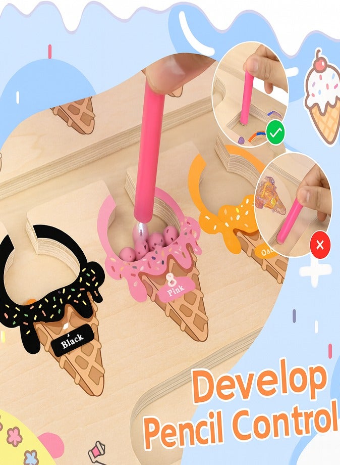 Magnetic Maze Montessori Wooden Puzzle Board, Educational Color & Number Matching Toy with Magnetic Pen, Learning Game for Kids Ages 3-6 - Image 5