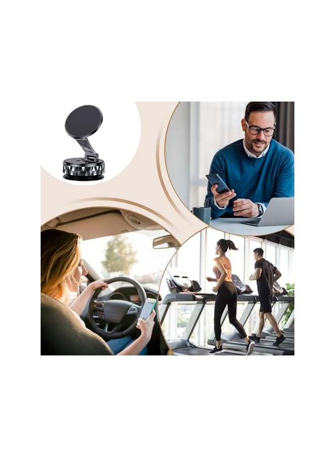 S-TOP Magnetic Car Phone Holder, Vacuum Suction Cup Dash Mount, 3.39 Inches 360° Rotating Smartphone Stand & Automotive Design, Interior Accessory for Dashboard, Gym, Desktop Use - Image 2