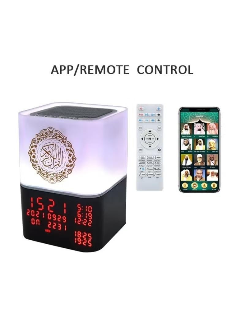 Derovan Quran Speaker with White‑Noise & Touch Light – Remote & App Control, 16 Reciters, 15 Translations, Azan Alarm Clock, Bluetooth MP3 Audio & Multicolor Night Lamp - Image 2