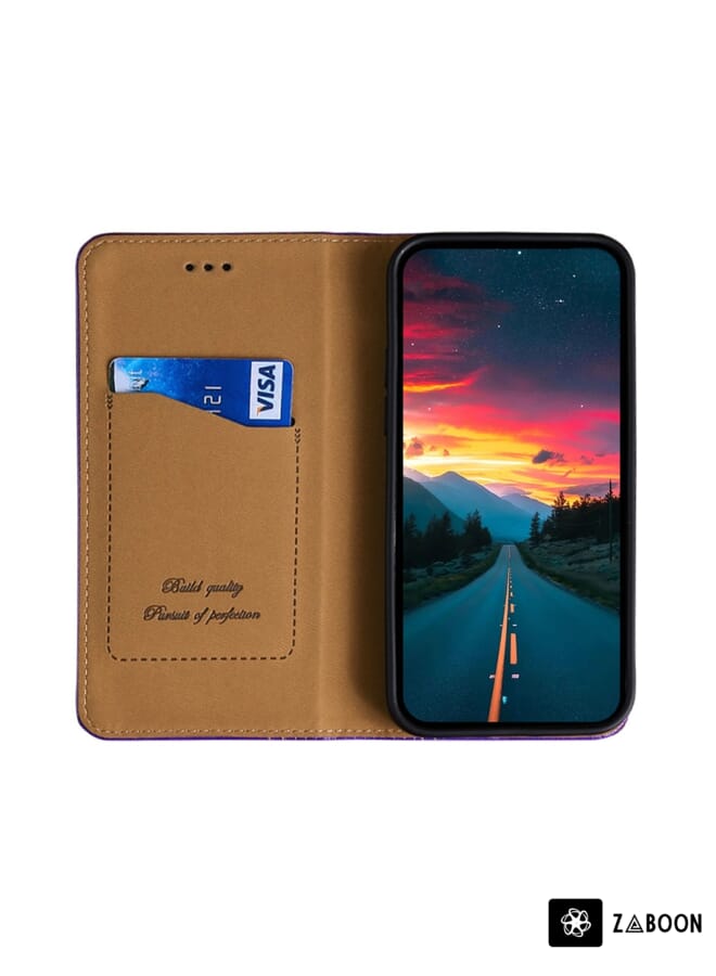 Zaboon Protective Case For Honor V40 Skin Feel Crocodile Texture Magnetic Clasp PU Leather - Image 4