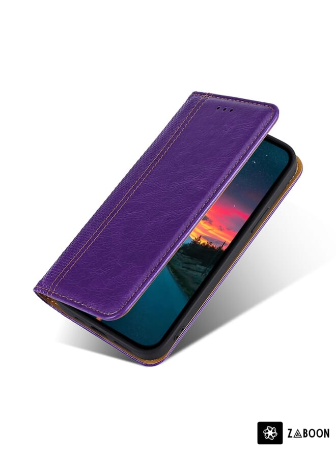 Zaboon Protective Case For Honor V40 Skin Feel Crocodile Texture Magnetic Clasp PU Leather - Image 3