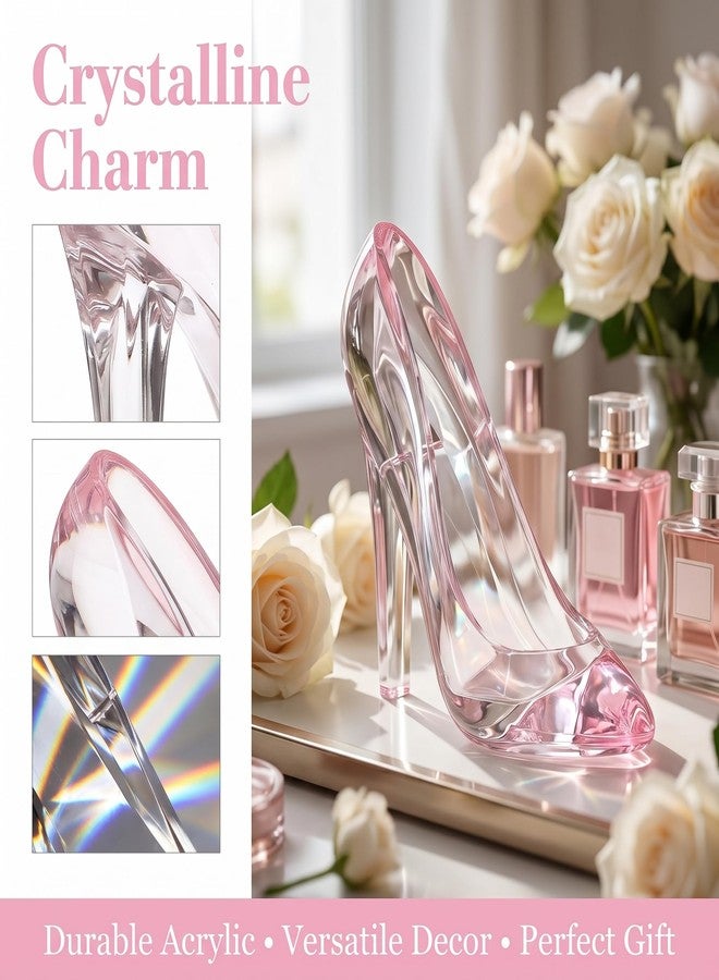 IMIKEYA Crystal Slipper Shoe Sculpture 5.5in×4.3in Acrylic Princess High Heels Shoes Sculpture Wedding Figurines for Girls Coming-of-Age Ceremony Birthday Party Tiered Tray Decor - Image 5