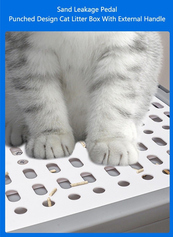 OASIS DESERT Fully Enclosed Cat Litter Box With Folding Drawers For Odor Removal. Cat Toilet With Large Anti-Splash Features. Cat Supplies. - Image 4