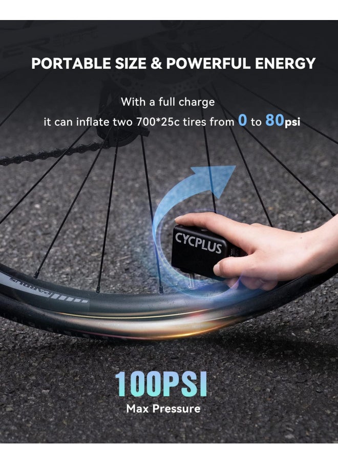 CYCPLUS CYCPLUS Tiny Pump Bike Pump Portable Ultra-Mini 100PSI Electric Bicycle Pump Type-C Rechargeable Battery(Winner of The EUROBIKE Award 2023)  - Image 4